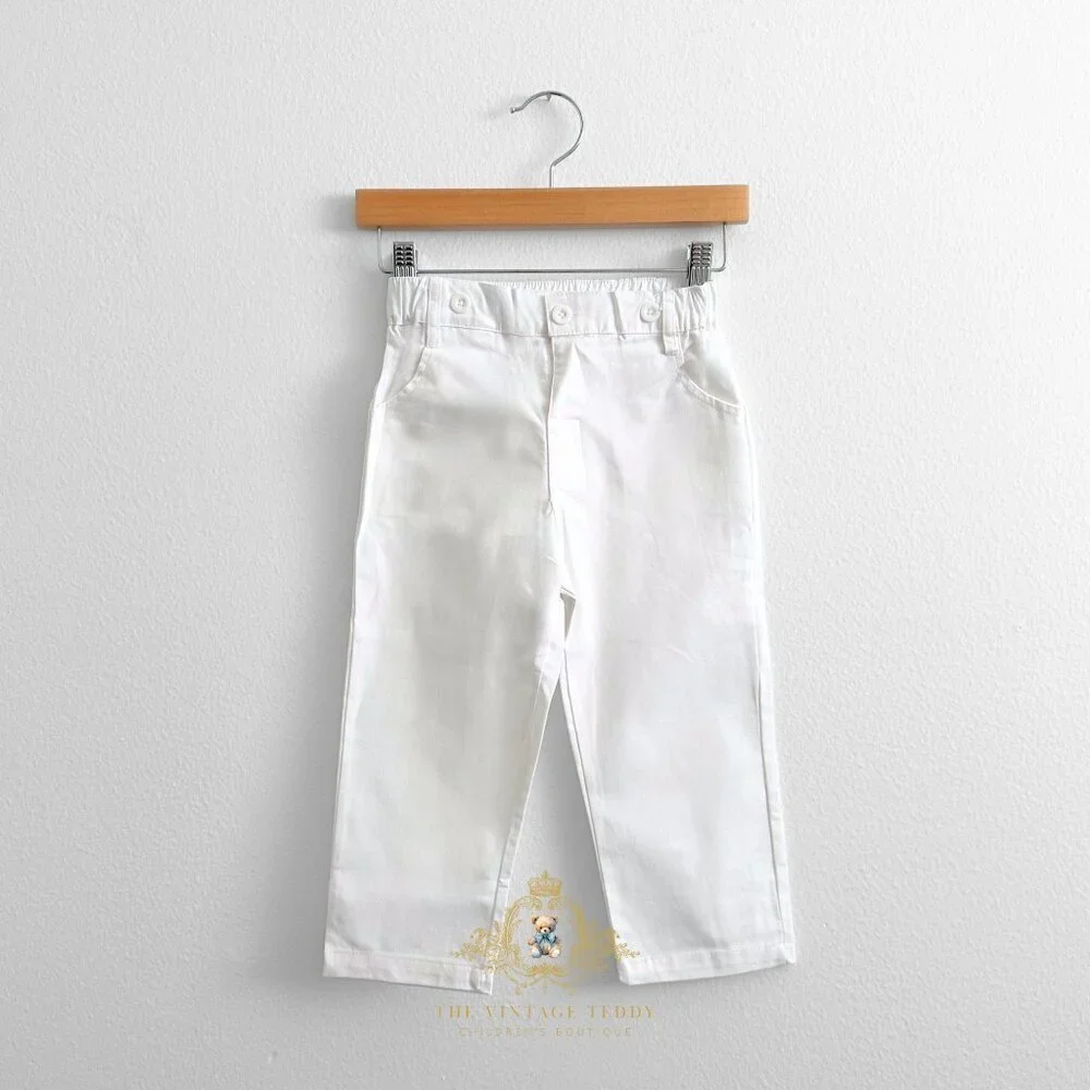 NWT Handsome Boys Dress Shirt, Bow Tie, Pants & Suspenders Matching Set Blue 2T